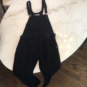 Rag & bone black denim overalls